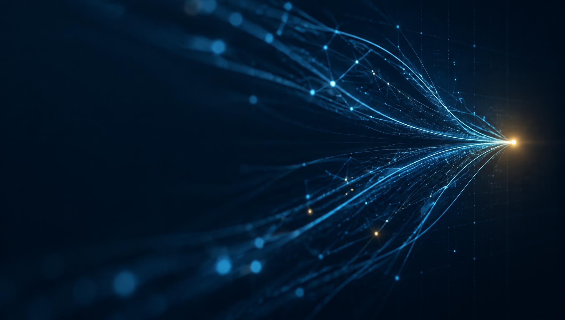 Flowing data paths meet at a connected exchange